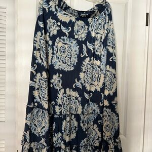 Boho Chic Blue Floral Maxi skirt